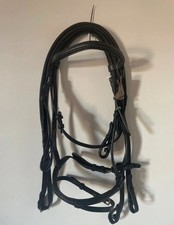 New Black Cob Bridle With Rubber Reins, Shop Spoiled, Rust On Buckles