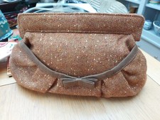 Tweed clutch Bag By Country Casuals Burnt Orange