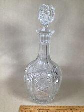 ANTIQUE AMERICAN BRILLIANT CUT GLASS DECANTER. 31cm HIGH.