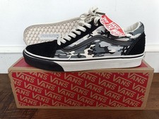 Mens Vans Old Skool Camo Black/Marshmallow Size 9.5 UK Original Box Suede/Canvas