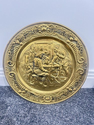 Vintage embossed brass wall - embossed,