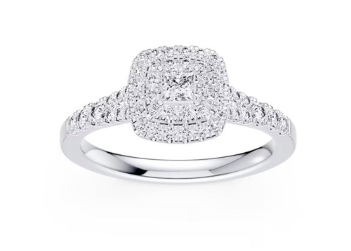 18ct white gold engagement - white,