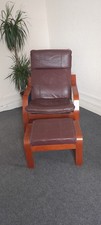 Poang style leather armchair