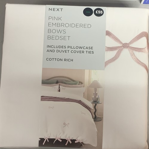 Next pink embroidered bows - next,