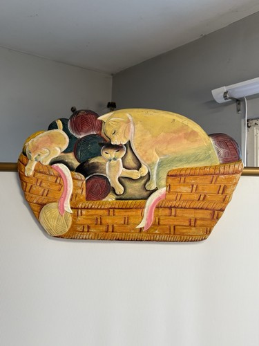 Vintage wood carved - wood, wall