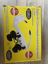 Double Eye Jewelry Watch Repair Magnifier Loupe Glasses With LED Light 8 Lens G