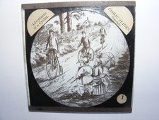 Antique magic lantern glass - antique,