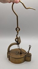 Antique Bronze Coal Miners Frog Oil Lamp