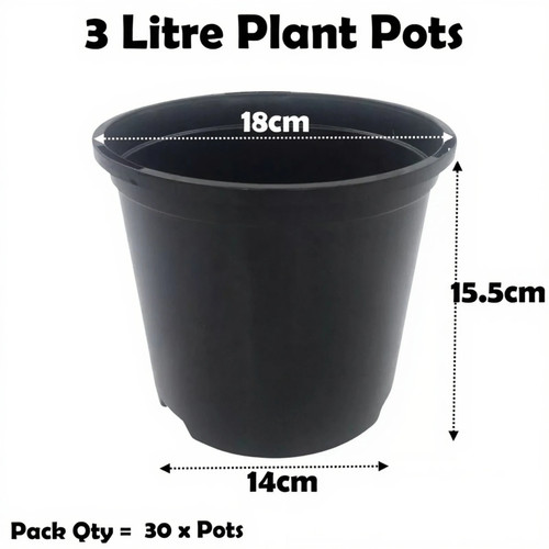 Litre black plant pots - litre,