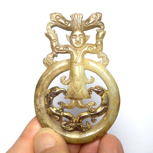 Old chinese hetian jade - old,