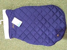 Joules Looking Fetching Navy Quilted Dog Coat Medium Back Length 45.4cm Quality 