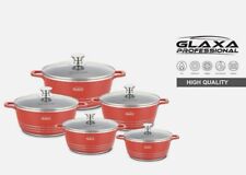 Glaxa Professional Non stick Die-Cast Cookware Set - Red