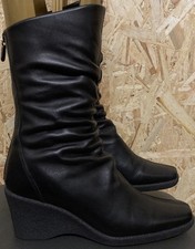 Ladies Aquatalia Leather Mid Calf Boots. Uk3 Eu36. Black. Zipped. PRISTINE
