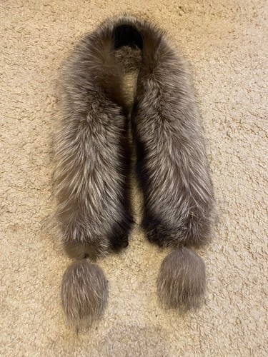Real silver fox - silver, collar