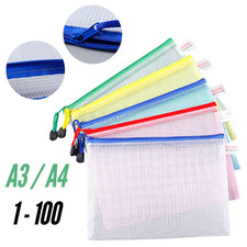 A3/A4 Slim Plastic Wallet Zip