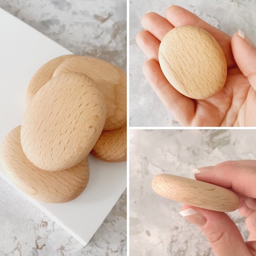 Small wooden pebbles natural - wooden,