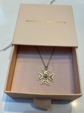 Hallmarked Silver Maltese Cross Pendant with Chain Vintage