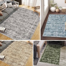 Vintage Area Rug Oriental Design Soft Multicolour Living Room Rugs