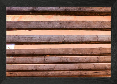 Old ceiling with wooden beams - with,