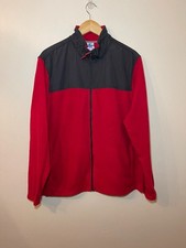 Vintage Starter Red Fleece Jacket Men’s L (42–44) Retro 90s Two-Tone Zip Up