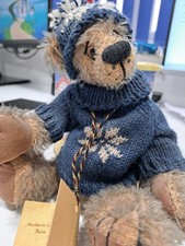 MOHAIR ARTIST BEAR OOAK BY JANE VAN WEERS MOTHER-IN-LAW BEARS SNOWFLAKE JUMPER
