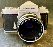 NIKON NIKKORMAT FTn with NIKKOR H.C 50mm F2 LENS , WORKING !