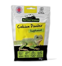 Reptile World Calcium Dusting Powder - Tortoise, Bearded Dragon, Supplement