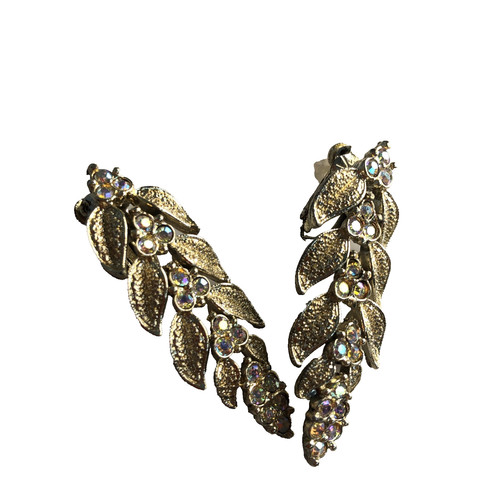 Vintage clip earrings gold - on,
