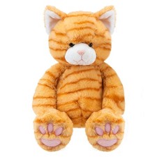Tabby Cat Floppies Soft Toy Cute Plushie Huggable Cuddly Stuffed Toy 36cm Orange