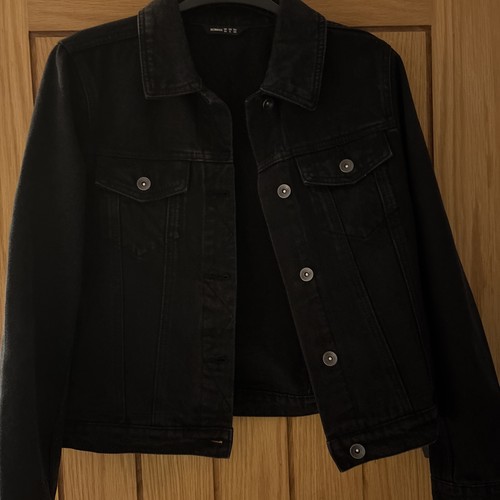 Black roman denim jacket - black,