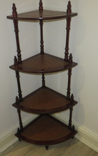 ANTIQUE CORNER UNIT WITH LEATHER SHELFS