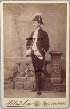 CABINET CARD YOUNG MAN IN FANCY DRESS BY HELLIS LONDON VELVET COAT BICORN HAT