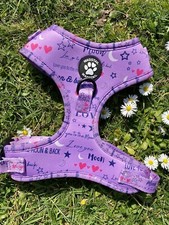 Designer Dog Harness Love You To The Moon & Back (purple Medium)