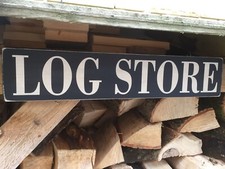 Log Store Sign Vintage Old