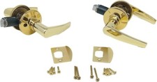 2 Sets Door Handle Set | Gold | Smooth Finish | Door Handles and Mortice Latch