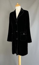 Boden Black Silk Velvet Coat Size UK 12