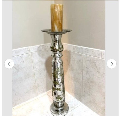 Tall mercury glass candle - mercury,