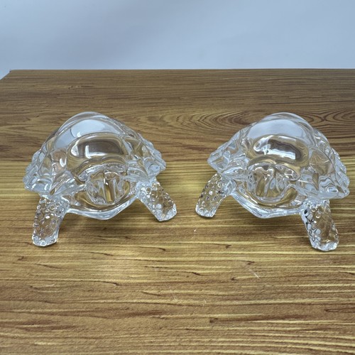 Clear glass tortoise ornament - clear,