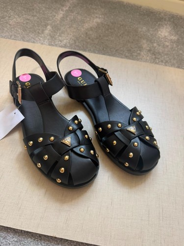 Guess black gold sandals - guess, mary
