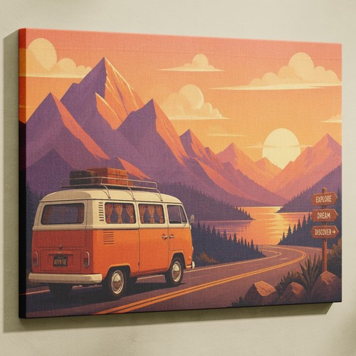 Mid century camper van - camper,
