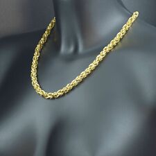 9ct Solid Yellow Gold Round Byzantine Necklace Chain - 51cm/20" - 6mm - Hallmark