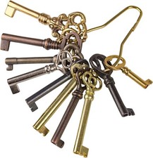 KY-10S Skeleton Key Set Reproduction for Antique Furniture - Cabinet Doors NEW