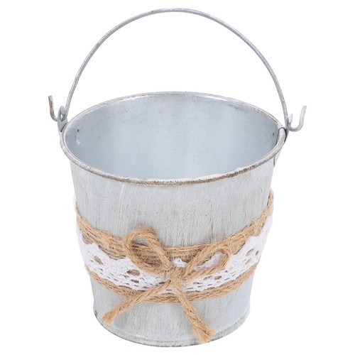 Iron flower bucket vintage - iron,