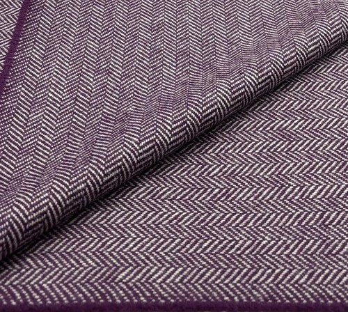 Purple chevron wool fabric - chevron,