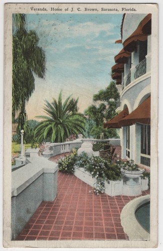 Vtg 1921 postcard - 1921, veranda