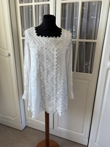 Select white lace shift - select,