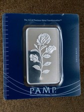 Pamp Rosa Silver Buillon Bar 100g Silver Bar Sealed