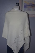 Nordic style White Heart knitted poncho/wrap. Contains Alpaca & wool.