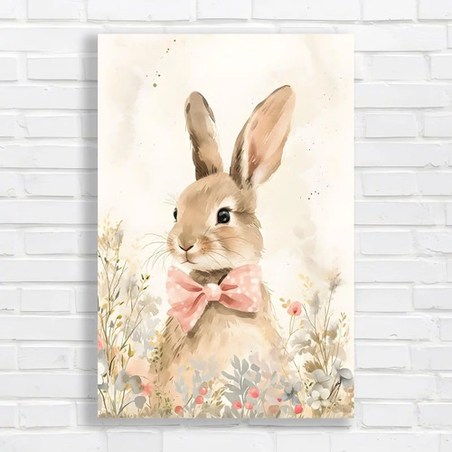 Whimsical rabbit canvas print - rabbit,