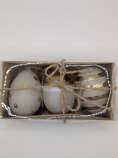 Set of 3 Easter Ornaments Hand Painted Hanging Eggs for Tree Ornaments Decoratio